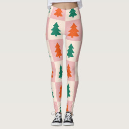 Dames geruite kerstleggings leggings