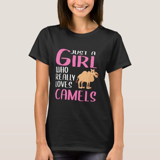 Dames Gewoon Een Meisje Dat Echt Van Kamelen Houd T-shirt (Voorkant)