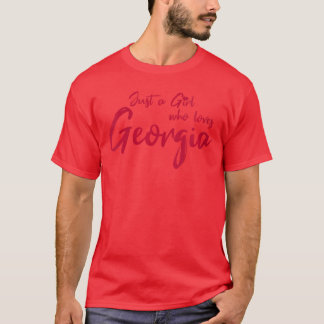 Dames Gewoon een meisje dat van Georgia houdt Scha T-shirt
