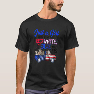 Dames Gewoon Een Meisje Houdt Van Rood Wit Blauw E T-shirt