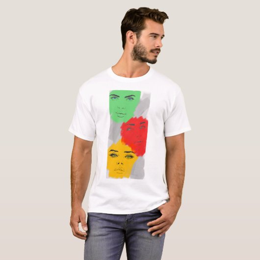 Dames gezichten T-Shirt (Voorkant volledig)