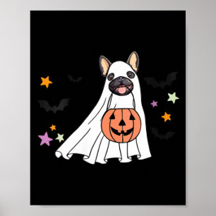 Dames Ghost Black Franse Bulldog Boo Hondenliefheb Poster