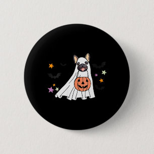 Dames Ghost Black Franse Bulldog Boo Hondenliefheb Ronde Button 5,7 Cm