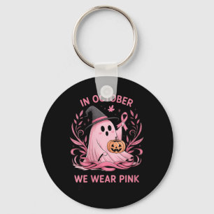 Dames Ghost Borstkanker Bewustzijn V-Neck Sleutelhanger