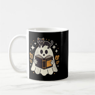 Dames Ghost Reading Book Halloween Bibliotheek Zwa Koffiemok