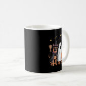 Dames Ghost Witch Pompoen Duitse Herdershond Koffiemok (Voorkant rechts)