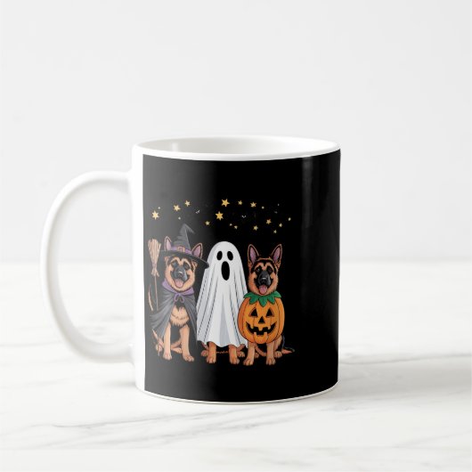 Dames Ghost Witch Pompoen Duitse Herdershond Koffiemok (Links)
