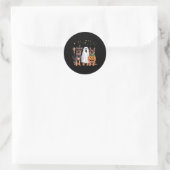 Dames Ghost Witch Pompoen Duitse Herdershond Ronde Sticker (Tas)