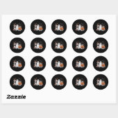 Dames Ghost Witch Pompoen Engelse Bulldog Hond Ronde Sticker (Vel)