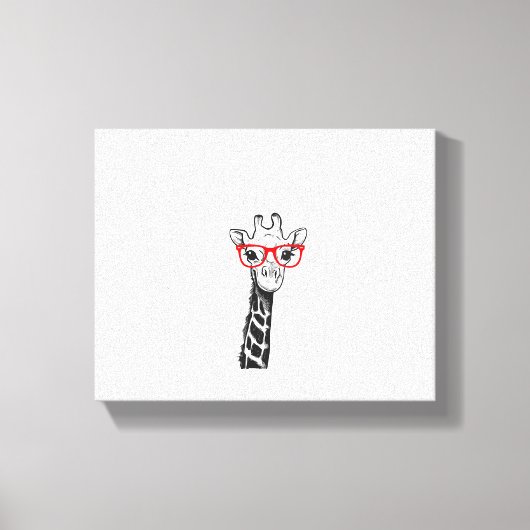 Dames Giraffe met Bril Cadeau voor Dierentuin Dier Canvas Afdruk (Voorkant)