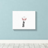 Dames Giraffe met Bril Cadeau voor Dierentuin Dier Canvas Afdruk (Insitu (Houten vloer))