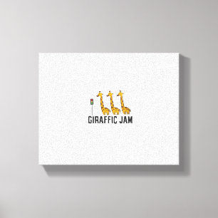 Dames Giraffic Jam Grappige Giraffe Giraffe Woordg Canvas Afdruk