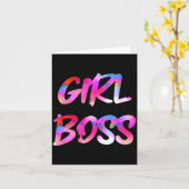 Dames Girl Boss V-hals  Kaart (Gele Bloem)