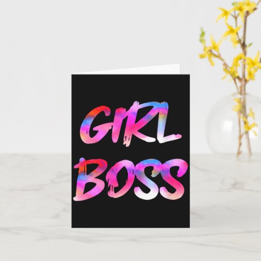 Dames Girl Boss V-hals  Kaart (Gele Bloem)