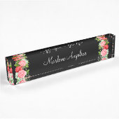 Dames Girly Monogram Floral Naambordje