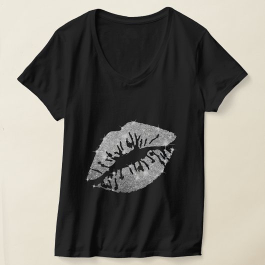 Dames Glitter Kus T-shirt (Laagn)