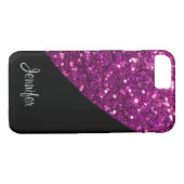Dames Glitter Monogram Case-Mate iPhone Case (Achterkant (Horizontaal))