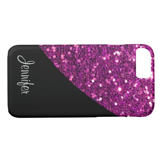 Dames Glitter Monogram Case-Mate iPhone Case (Achterkant (Horizontaal))