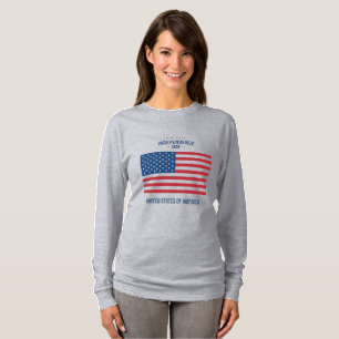 Dames "God Bless The USA" T-shirt met lange mouwen