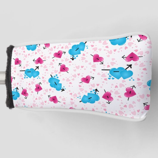 Dames Golf Club Putter Hoesje Hearts Golfheadcover (Voorkant)