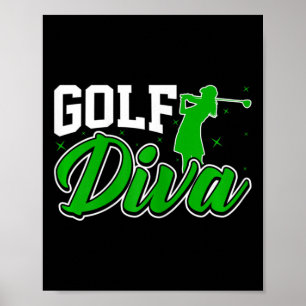 Dames Golf Diva - Grappige Golfsport Golfliefhebbe Poster