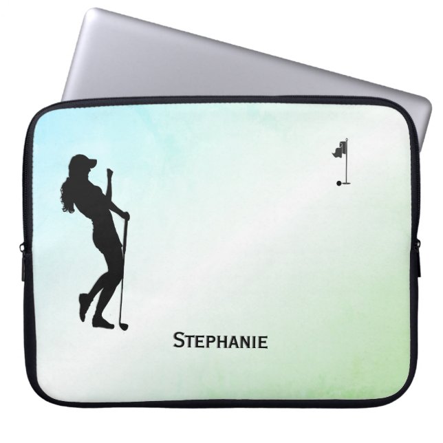 Dames Golf Green Personal Laptop Sleeve (Voorkant)