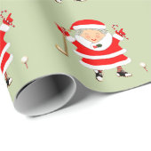 Dames Golf kerstfeestdag cadeau Cadeaupapier (Rol Hoek)