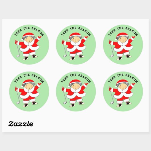 Dames Golf-kerstklassic Round Sticker (Vel)