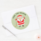 Dames Golf-kerstklassic Round Sticker (Envelop)
