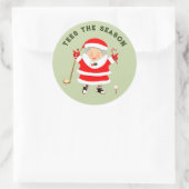 Dames Golf-kerstklassic Round Sticker (Tas)