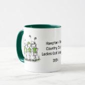 Dames Golf League Cartoon Koffie Mok (Voorkant links)