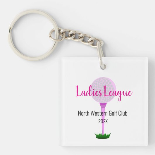 Dames Golf League Custom Acryl Sleutelhanger (voorkant)