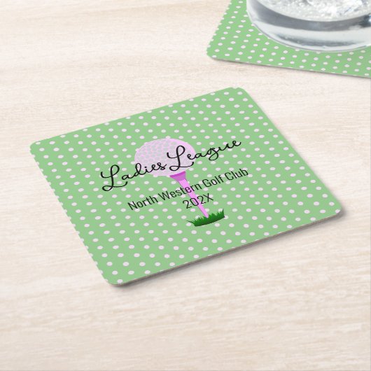 Dames Golf League Golf Party Kartonnen Onderzetters (Schuin)
