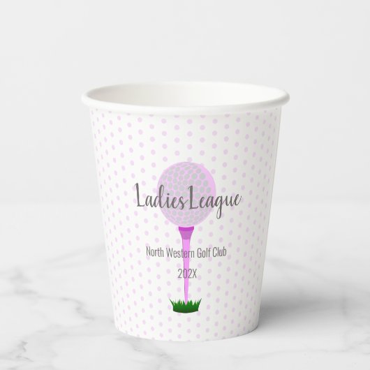 Dames Golf League Party Paper Cup Papieren Bekers (Achterkant)