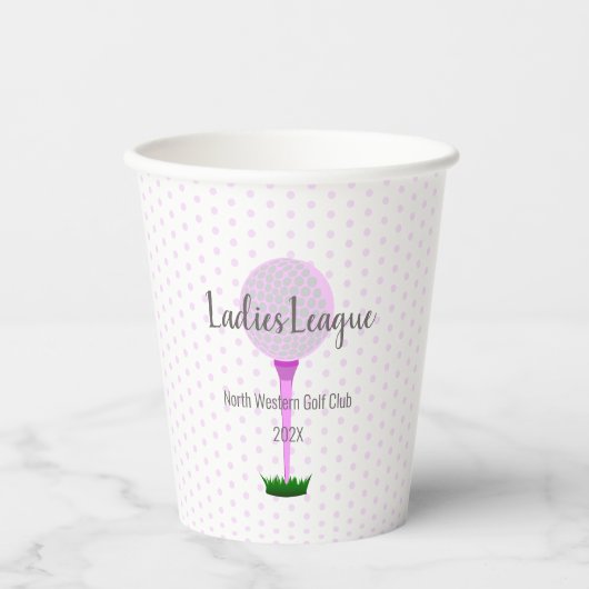 Dames Golf League Party Paper Cup Papieren Bekers (Voorkant)