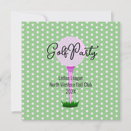 Dames Golf League - Uitnodigingsvlakke Kaart (Voorkant)