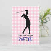 Dames Golf League viering 5x7 uitnodiging (Staand voorkant)