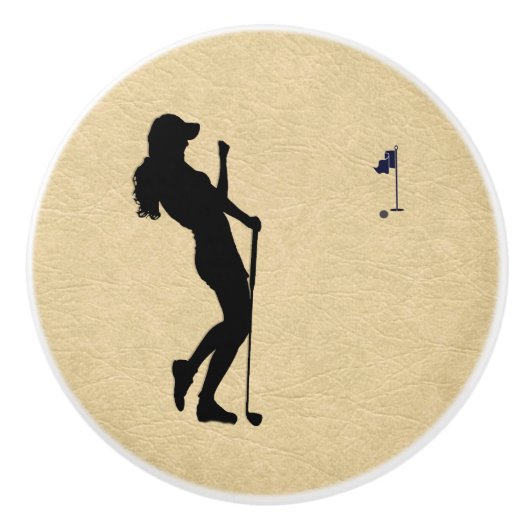 Dames Golf Leather Kijk eens Keramische Knop (Voorkant)