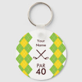 Dames Golf Party Argyle Preppy Sleutelhanger (Voorkant)