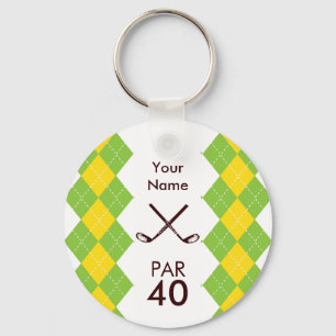 Dames Golf Party Argyle Preppy Sleutelhanger