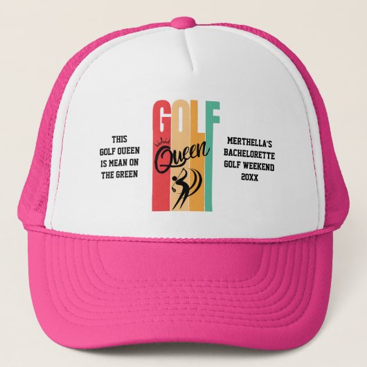 Dames GOLF QUEEN op maat Trucker Pet (Voorkant)