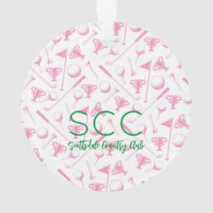 Dames Golf Roze Wit CUSTION Award Event Favor Ornament