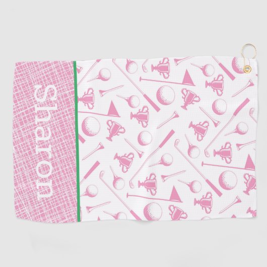 Dames Golf roze witte preppy Golfhanddoek (Horizontaal)