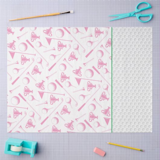 Dames Golf roze witte preppy Golfing Tissuepapier (Craft)