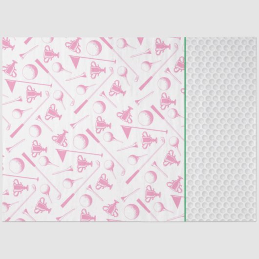 Dames Golf roze witte preppy Golfing Tissuepapier (Voorkant)