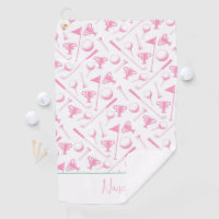 Dames Golf roze witte preppy naam