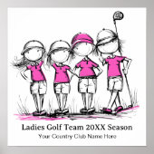 Dames Golf Team Custom Poster (Voorkant)