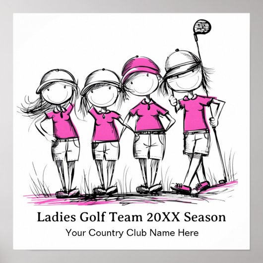 Dames Golf Team Custom Poster (Voorkant)