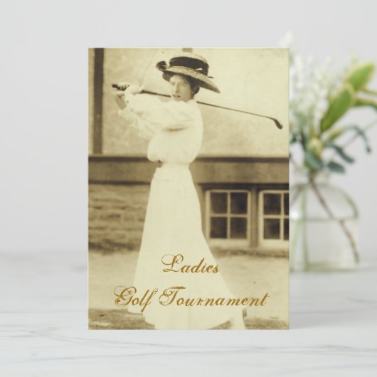 Dames Golf Toernoodoproepen Kaart (Staand voorkant)