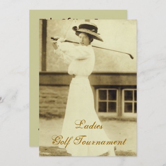 Dames Golf Toernoodoproepen Kaart (Voorkant / Achterkant)
